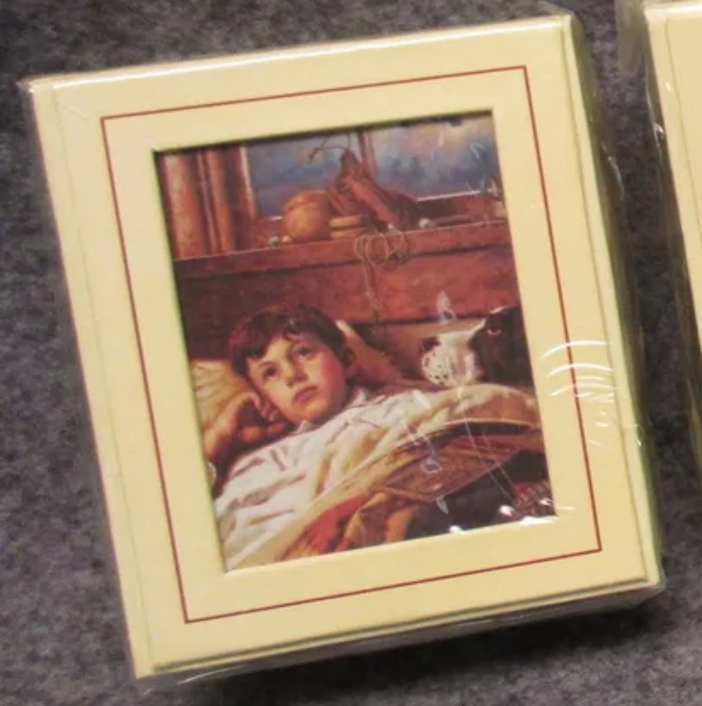 Rare 2006 Giftco Jim Daly Boy & Dog Notepad w/ Picture Box NEW
